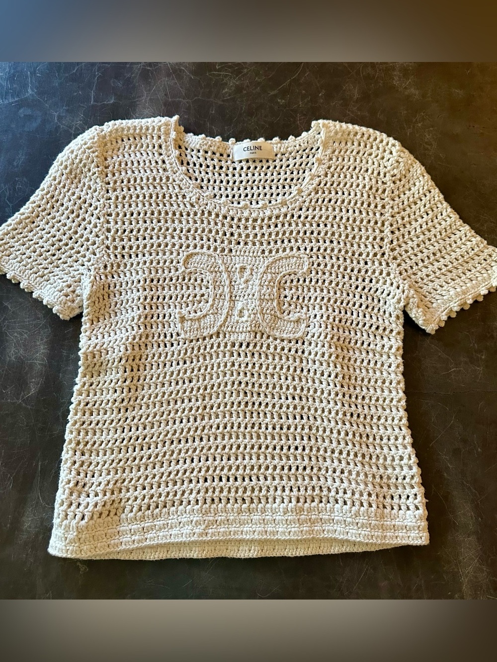 Celine Open Knit Top in Cream
